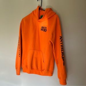 Anti Hero Skateboards Bright Orange Logo Hoodie - Small